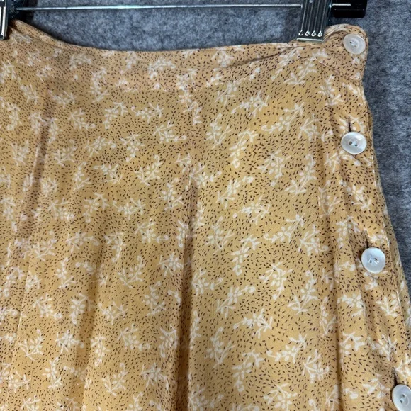 Vintage April Cornell Yellow Midi Skirt Floral Size S Boho Cottagecore Boho Chic - Picture 3 of 14